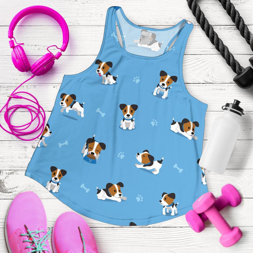 Jack Russell Dog Print Pattern Racerback Tank Tops-grizzshop