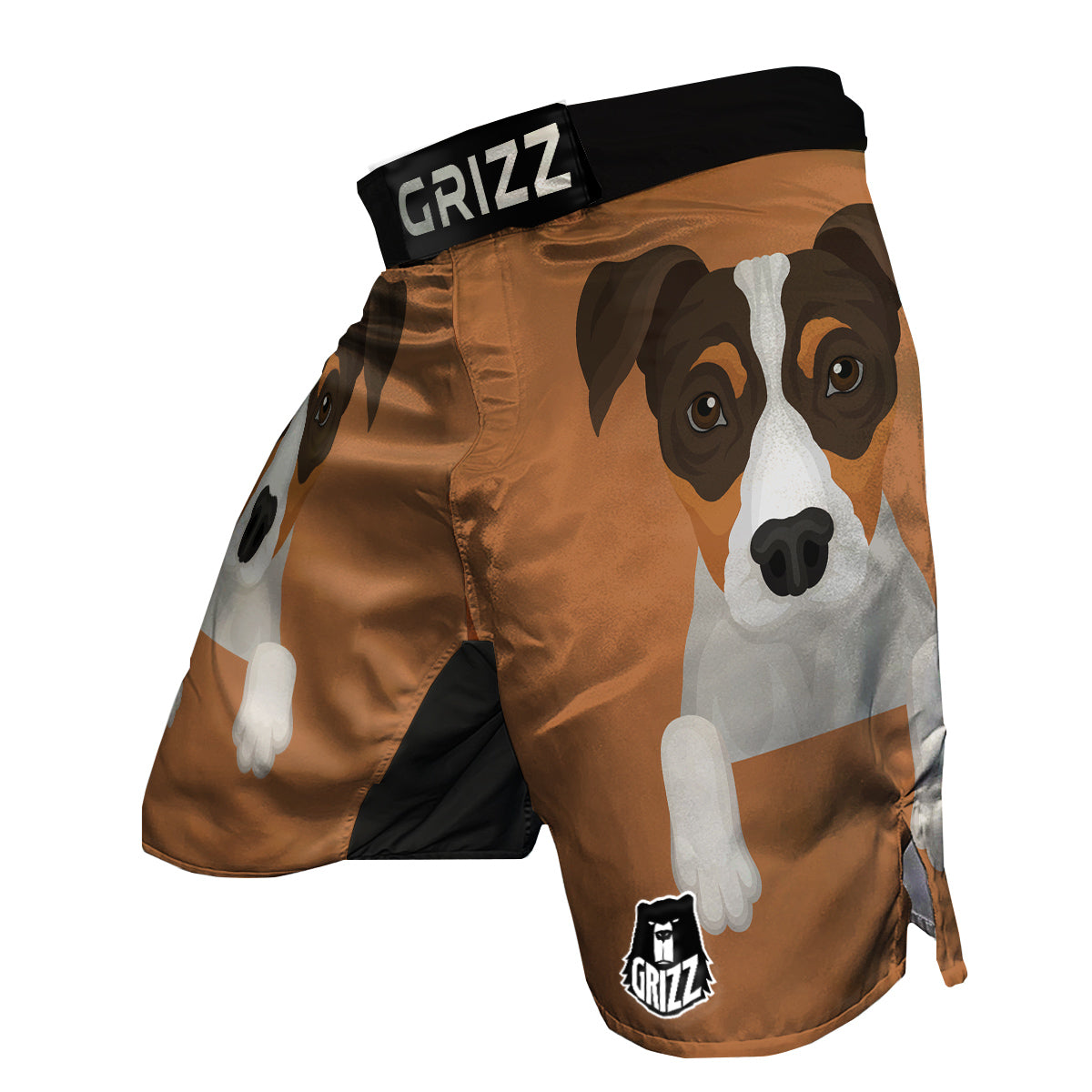 Jack Russell Terrier Cartoon Print MMA Shorts-grizzshop