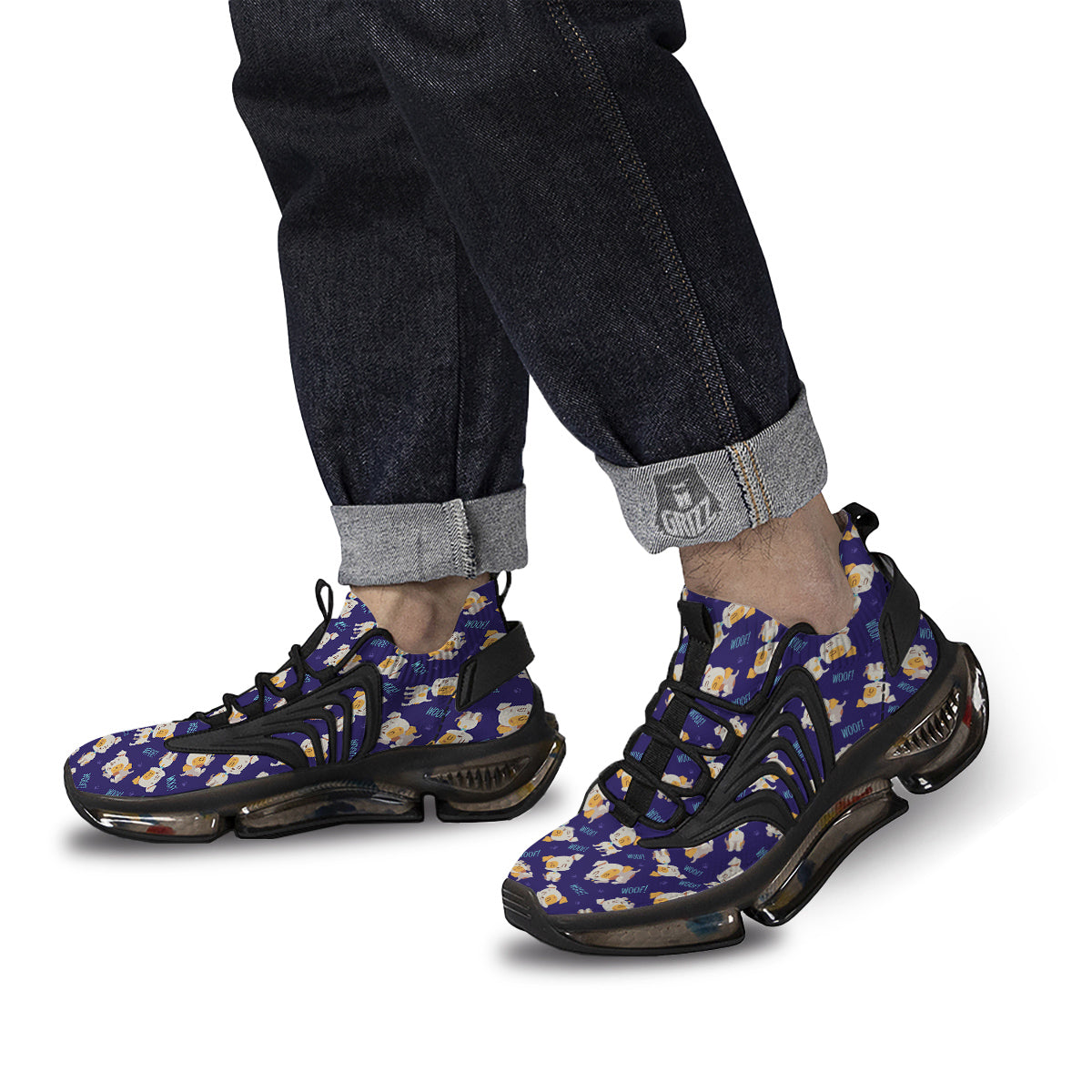 Jack Russell Terrier Cute Print Pattern Black Gym Shoes-grizzshop