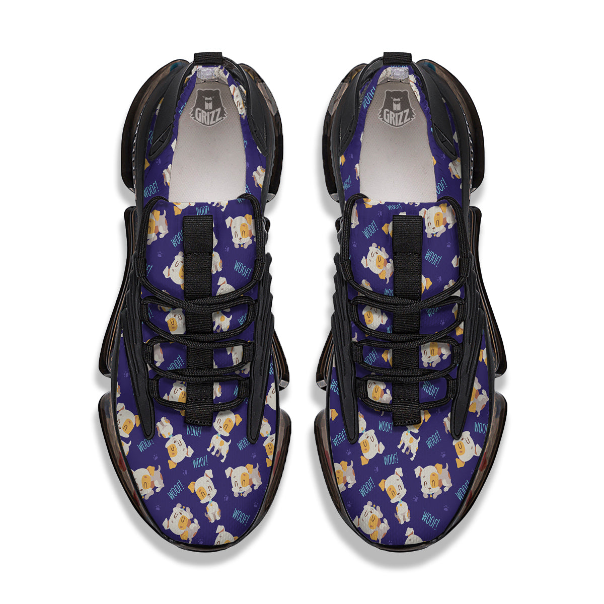 Jack Russell Terrier Cute Print Pattern Black Gym Shoes-grizzshop