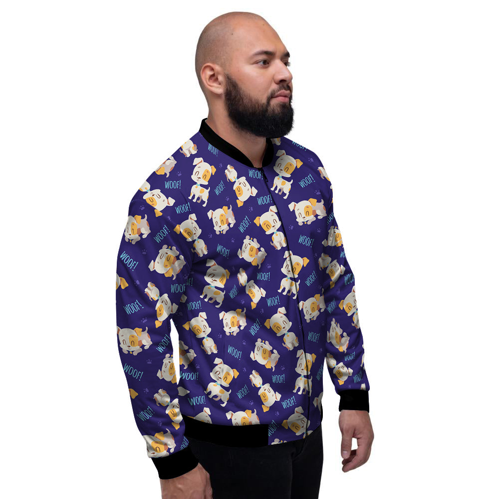 Jack Russell Terrier Cute Print Pattern Men's Bomber Jacket-grizzshop