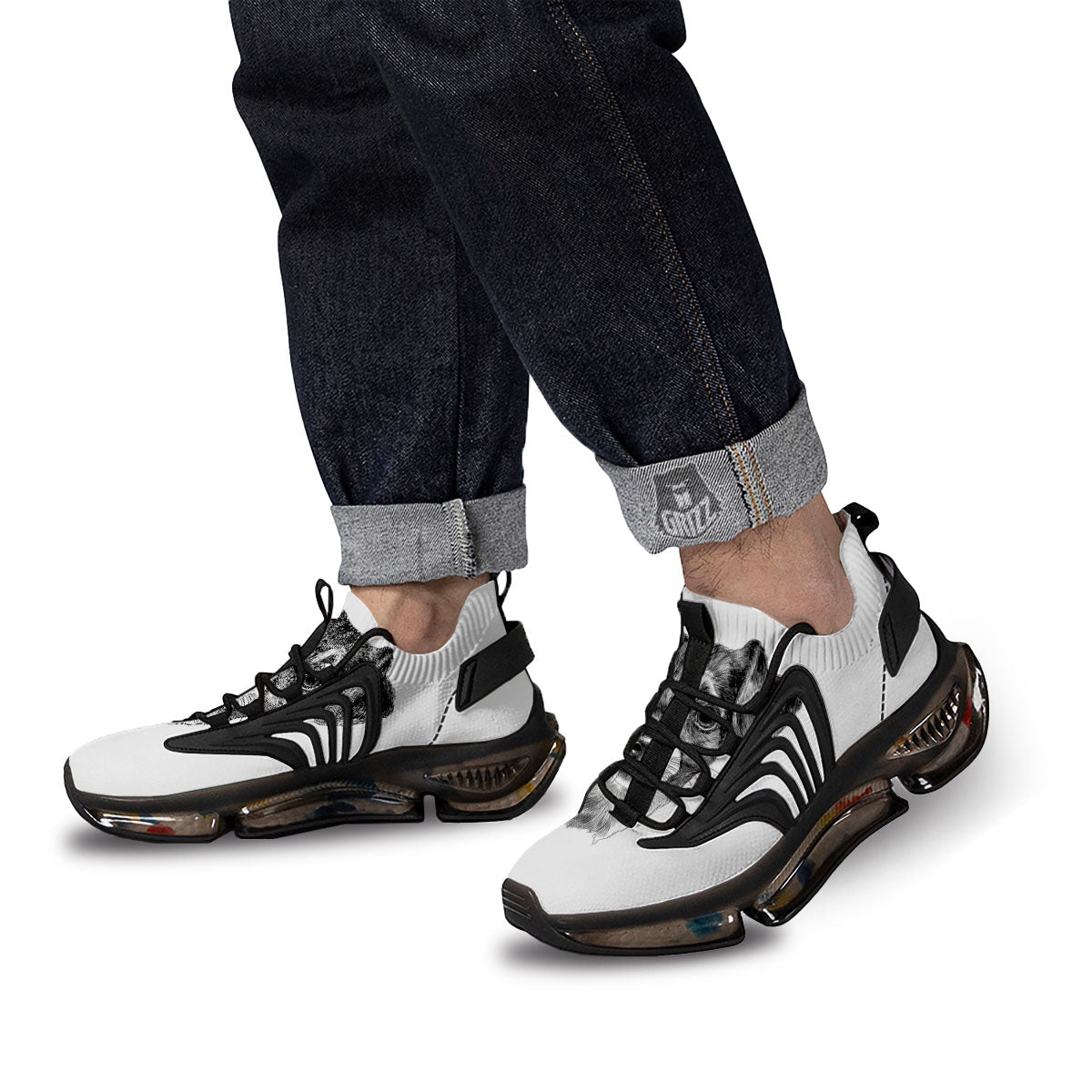 Jack Russell Terrier Drawing Print Black Gym Shoes-grizzshop