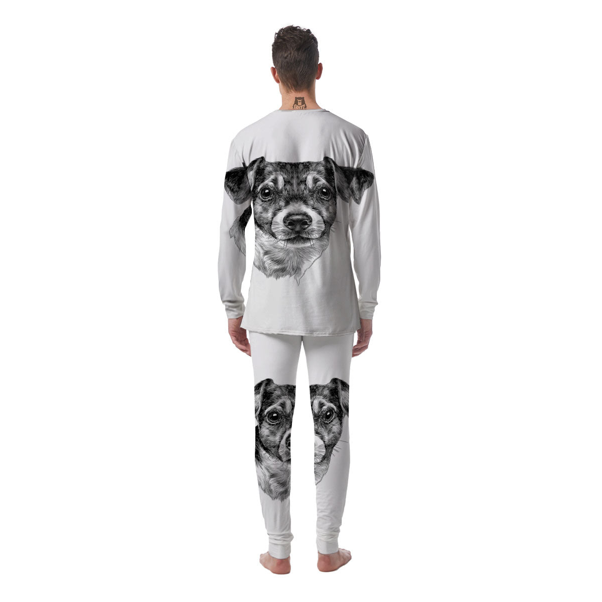 Jack Russell Terrier Drawing Print Men's Pajamas-grizzshop