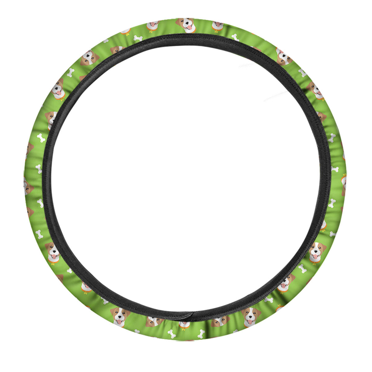 Jack Russell Terrier Happy Print Pattern Car Steering Wheel Cover-grizzshop