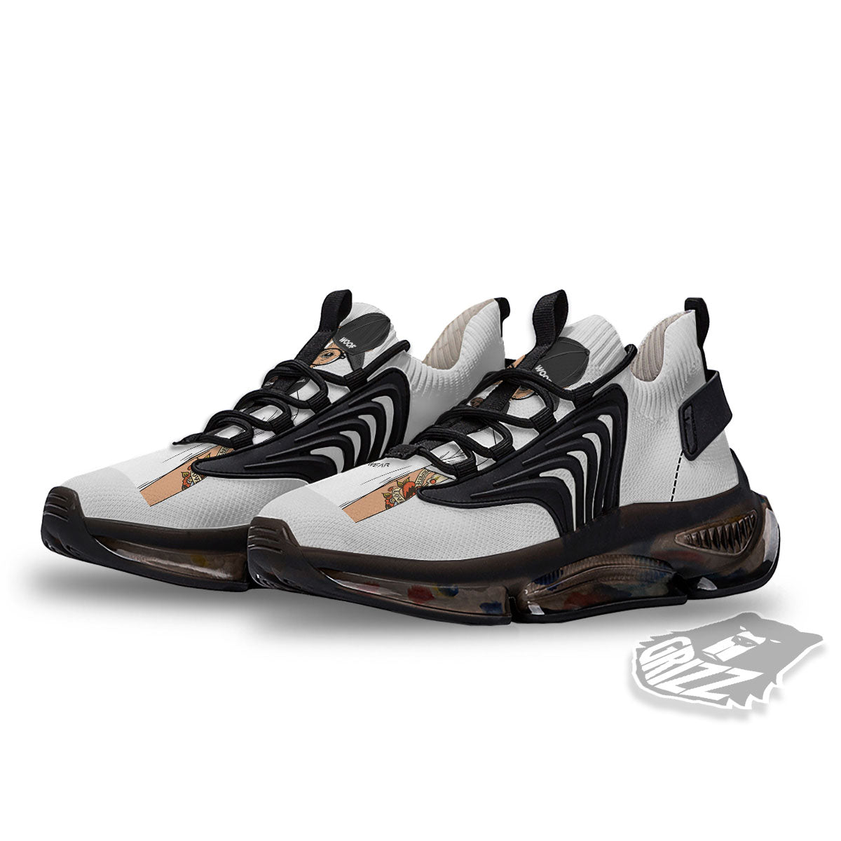 Jack Russell Terrier Hipster Print Black Gym Shoes-grizzshop