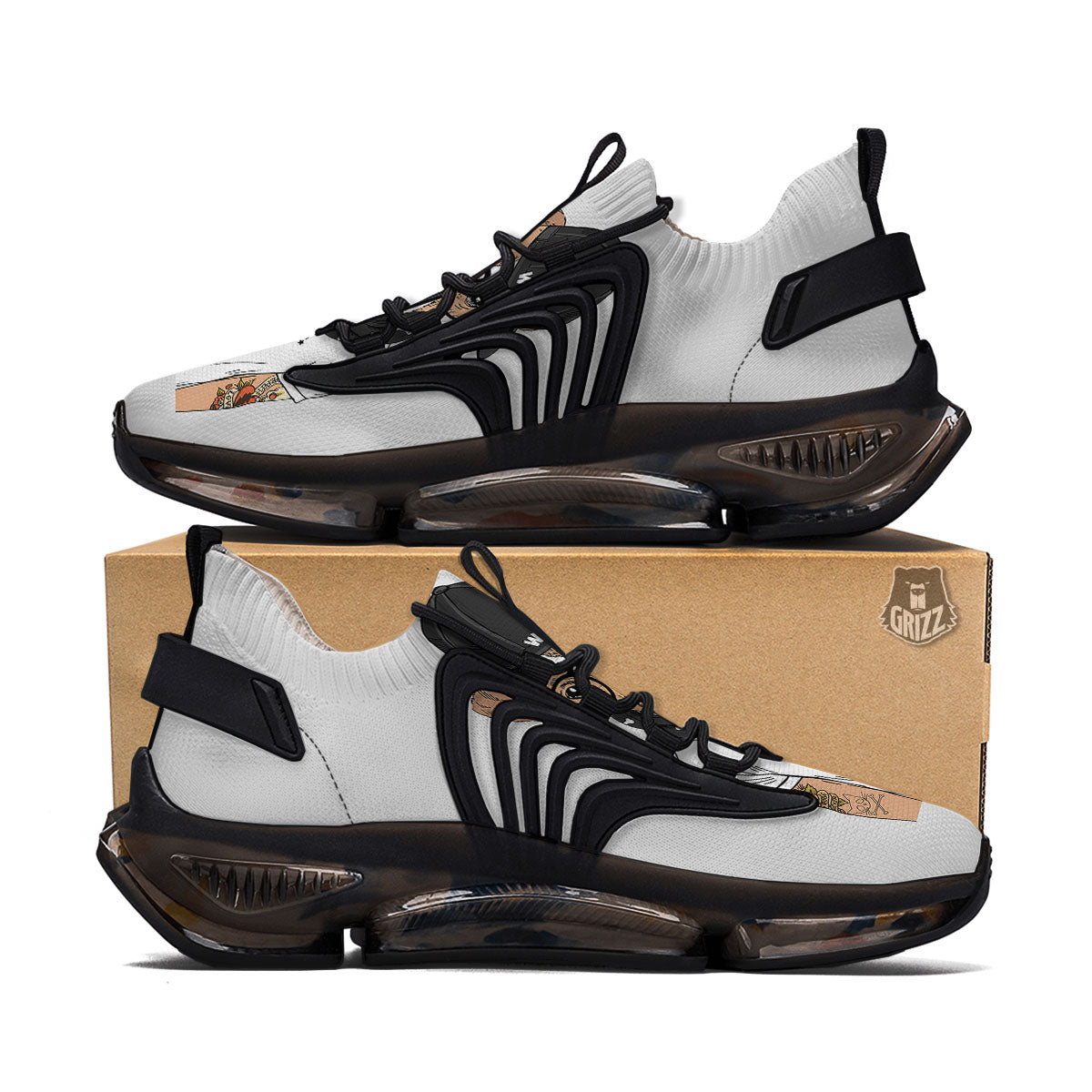 Jack Russell Terrier Hipster Print Black Gym Shoes-grizzshop