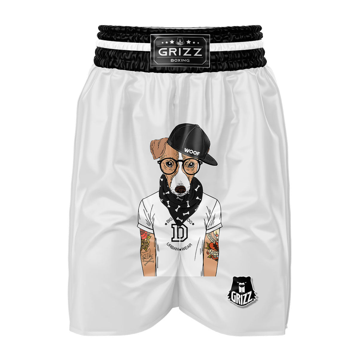 Jack Russell Terrier Hipster Print Boxing Shorts-grizzshop