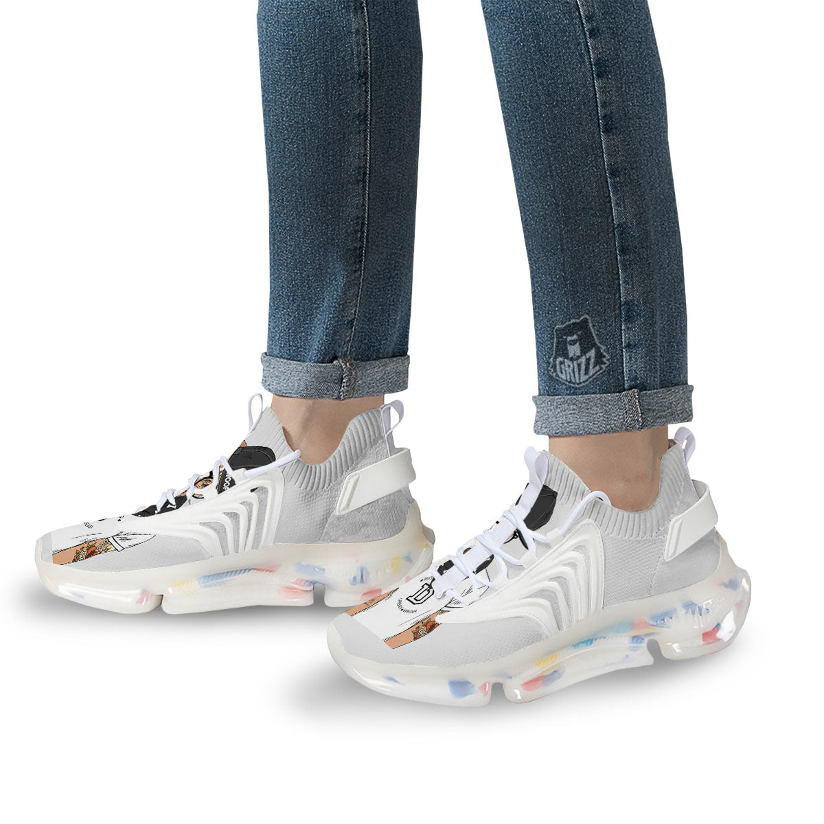 Jack Russell Terrier Hipster Print White Gym Shoes-grizzshop