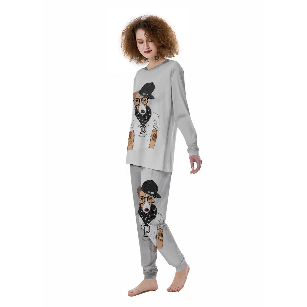 Jack Russell Terrier Hipster Print Women's Pajamas-grizzshop