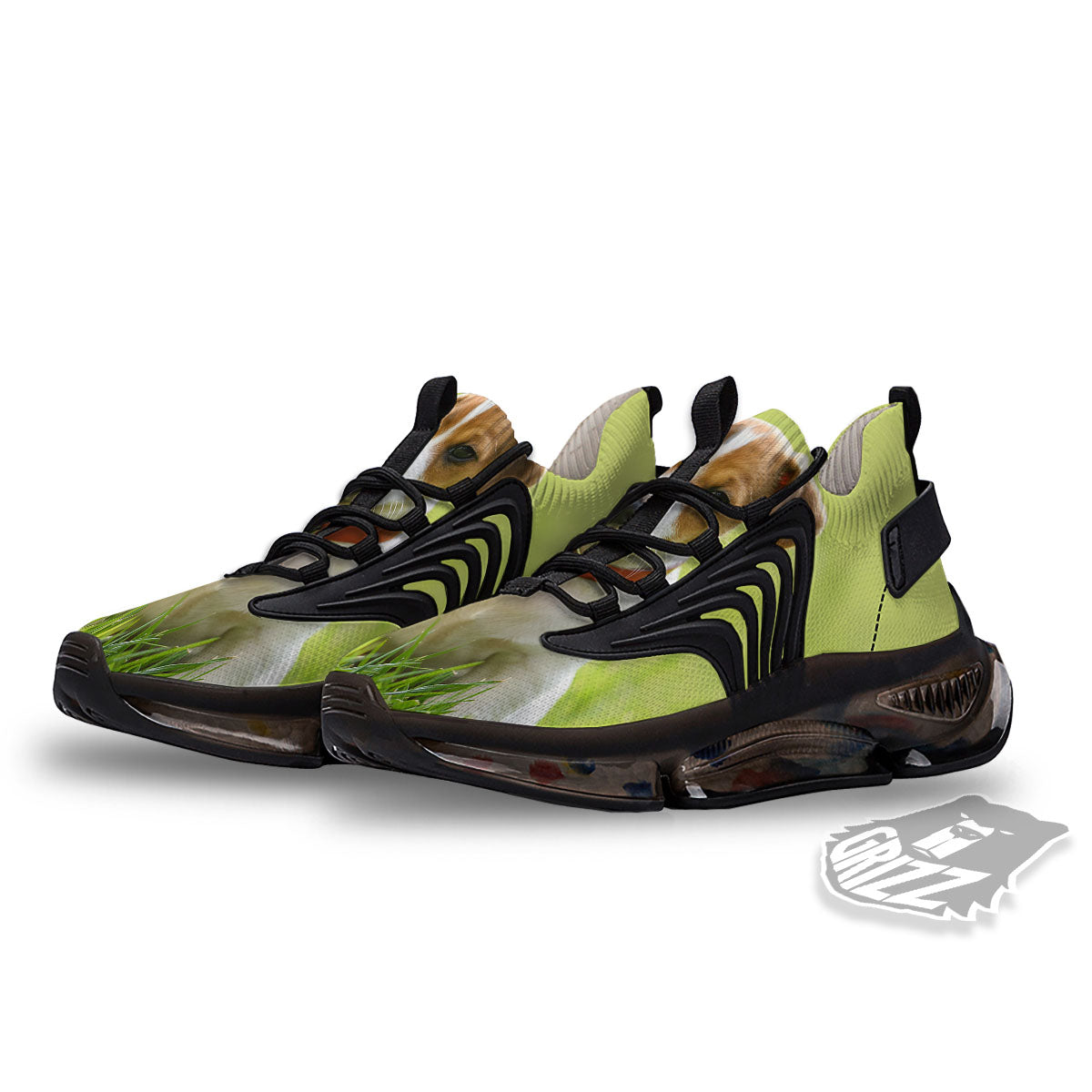 Jack Russell Terrier Little Print Black Gym Shoes-grizzshop