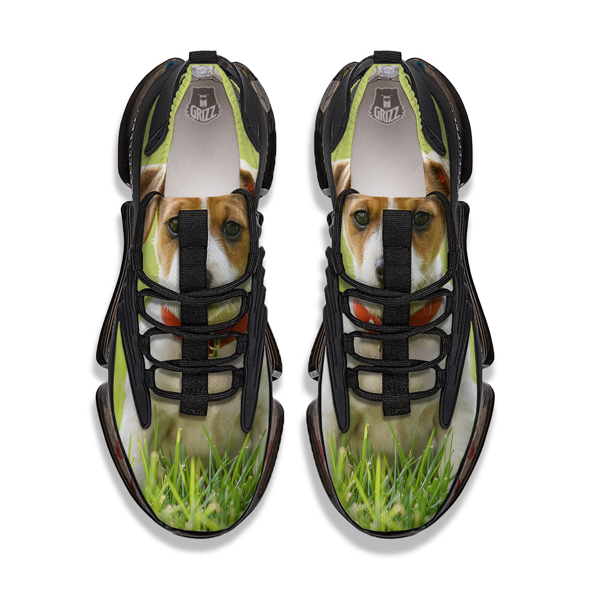 Jack Russell Terrier Little Print Black Gym Shoes-grizzshop