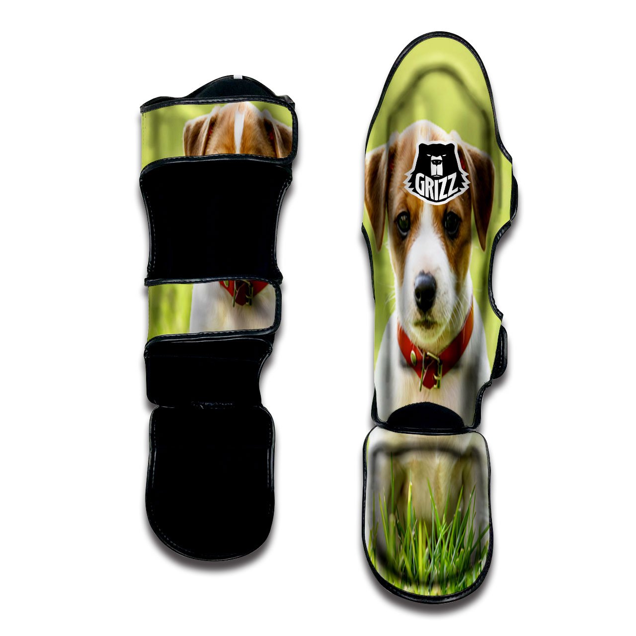 Jack Russell Terrier Little Print Muay Thai Shin Guards-grizzshop
