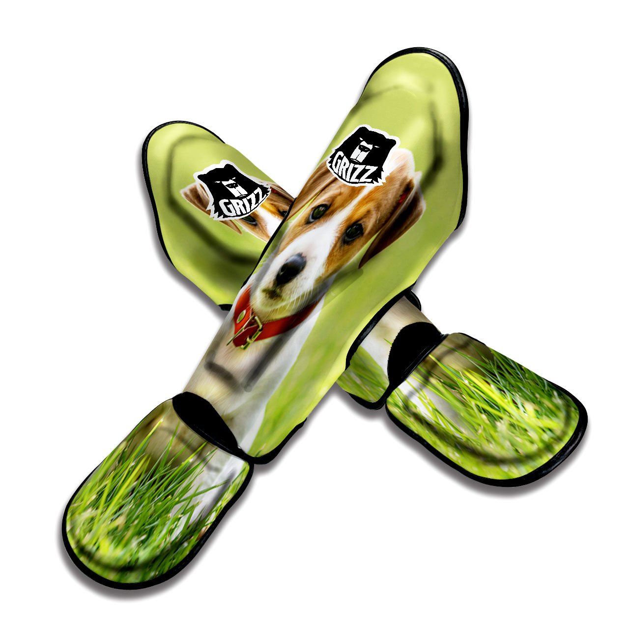 Jack Russell Terrier Little Print Muay Thai Shin Guards-grizzshop