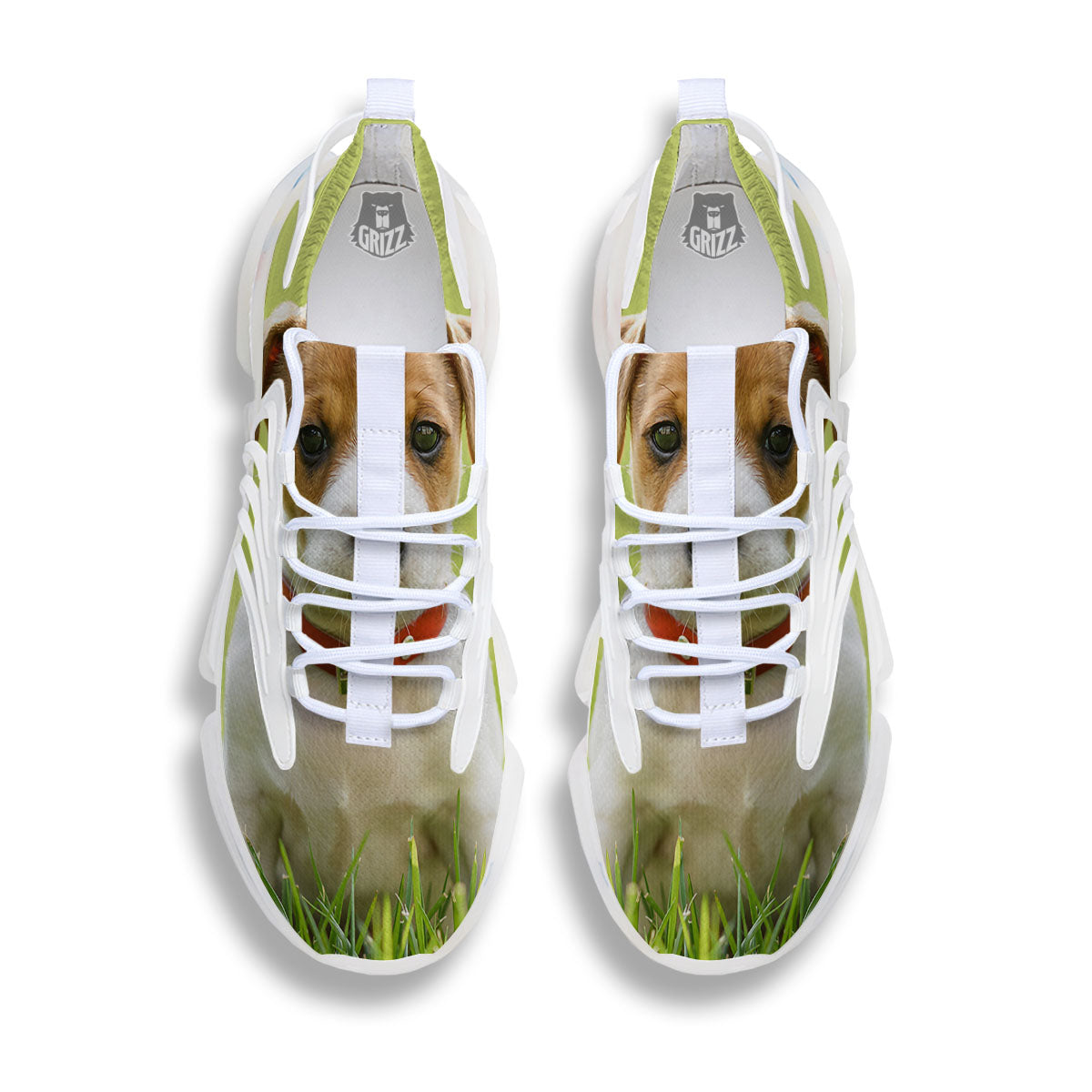 Jack Russell Terrier Little Print White Gym Shoes-grizzshop