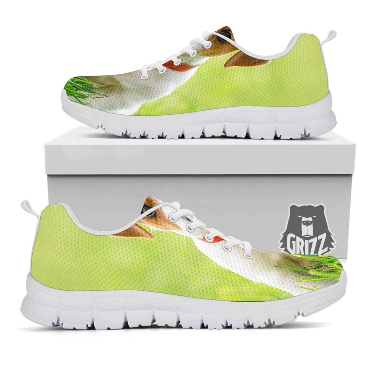 Jack Russell Terrier Little Print White Sneaker-grizzshop