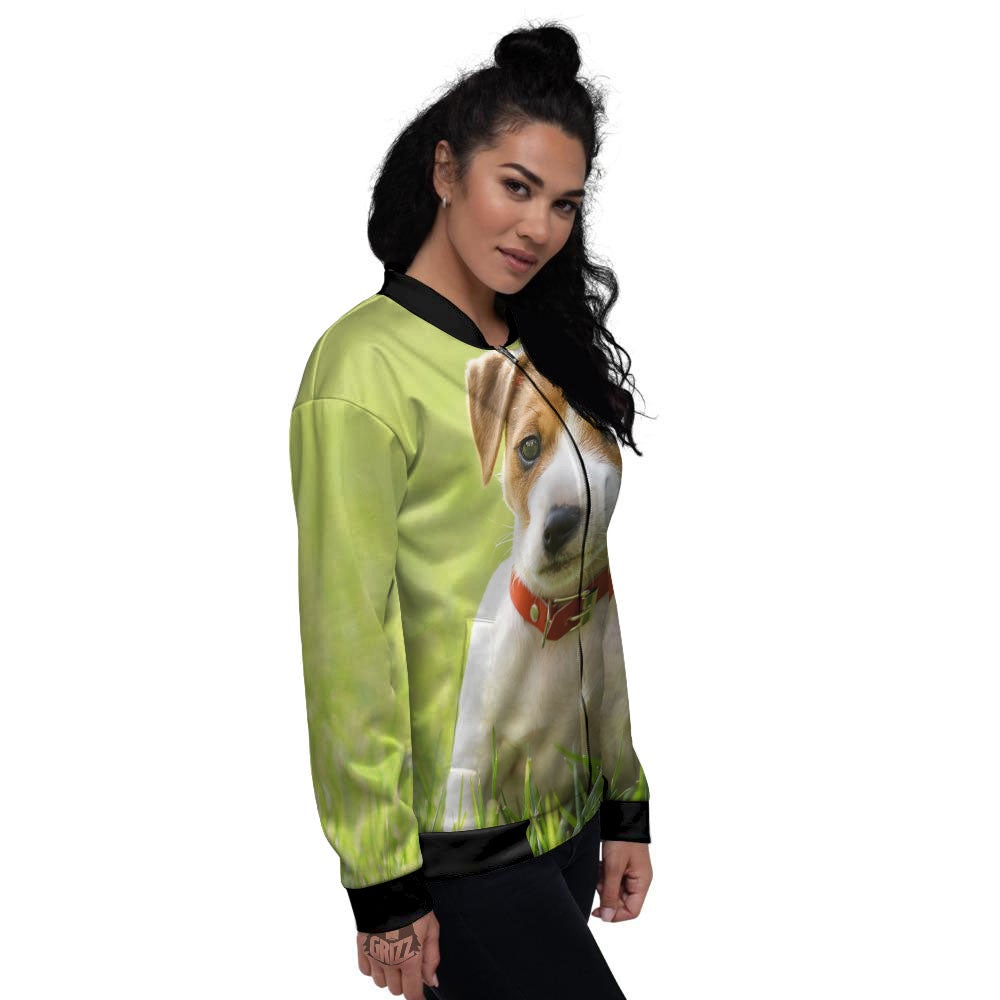 Jack Russell Terrier Little Print Women's Bomber Jacket-grizzshop