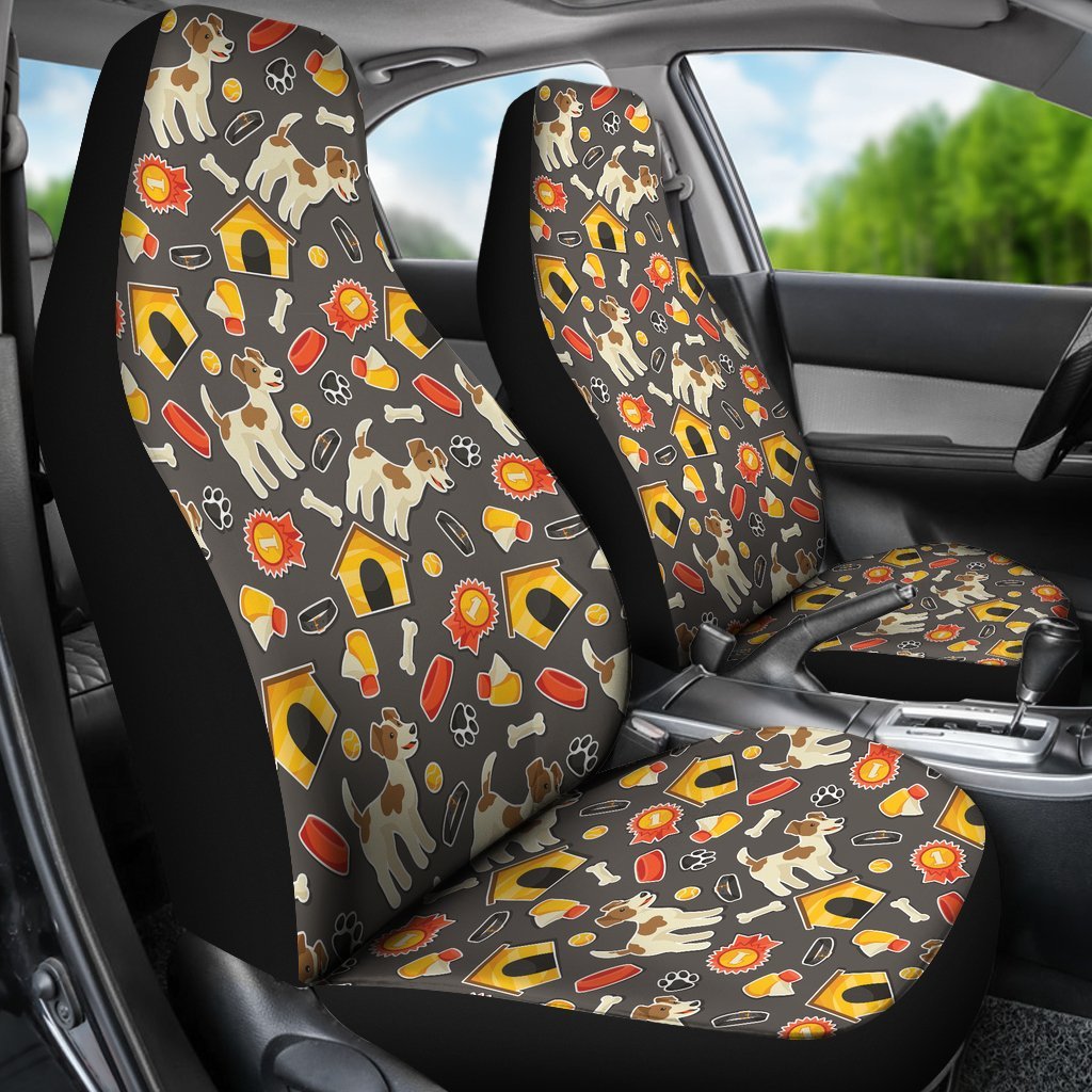 Jack Russell Dog Pattern Print Universal Fit Car Seat Cover-grizzshop