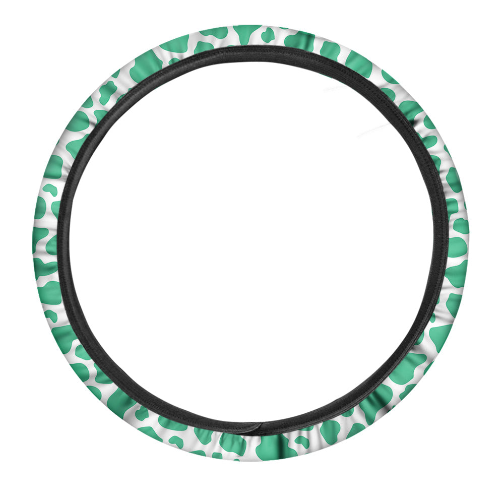 Jade Cow Print Pattern Car Steering Wheel Cover-grizzshop