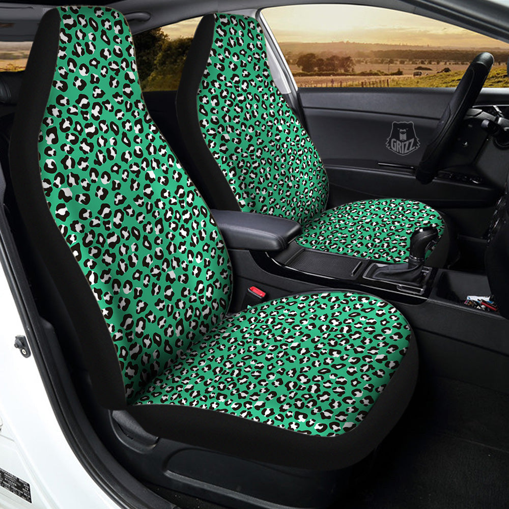 Jade Leopard Print Pattern Car Seat Covers-grizzshop