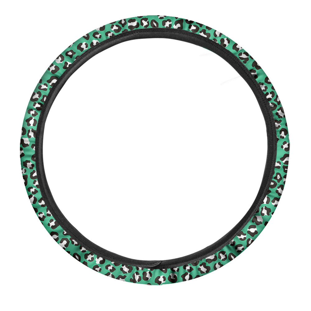 Jade Leopard Print Pattern Car Steering Wheel Cover-grizzshop