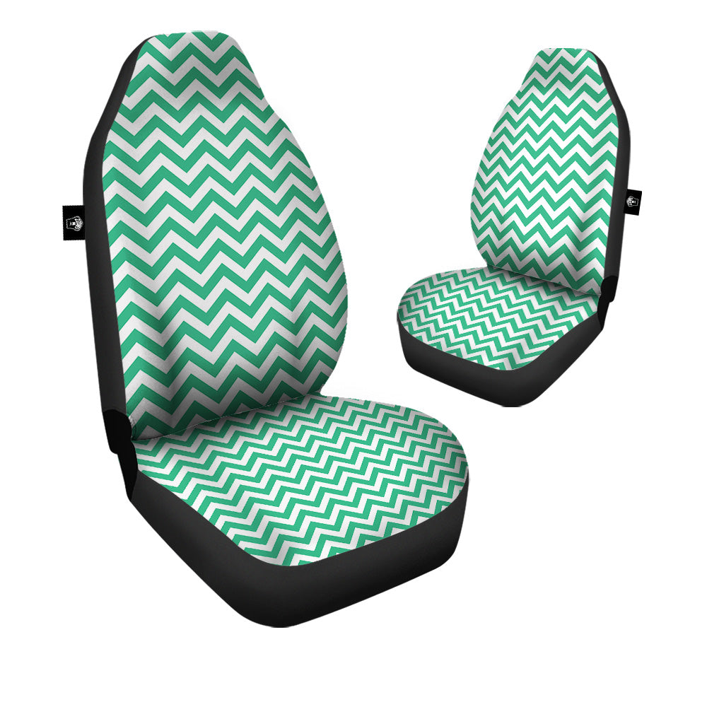 Jade Zigzag Print Pattern Car Seat Covers-grizzshop