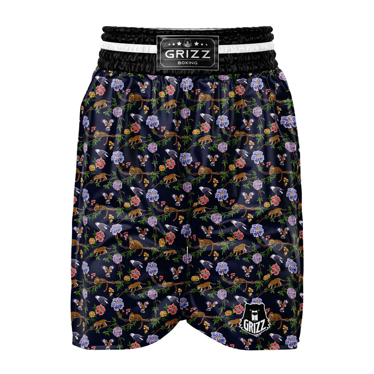 Jaguar And Eagle Print Pattern Boxing Shorts-grizzshop