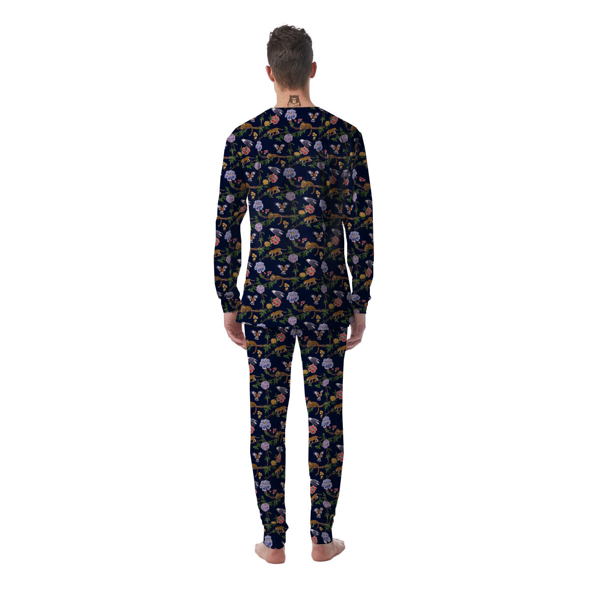 Jaguar And Eagle Print Pattern Men's Pajamas-grizzshop