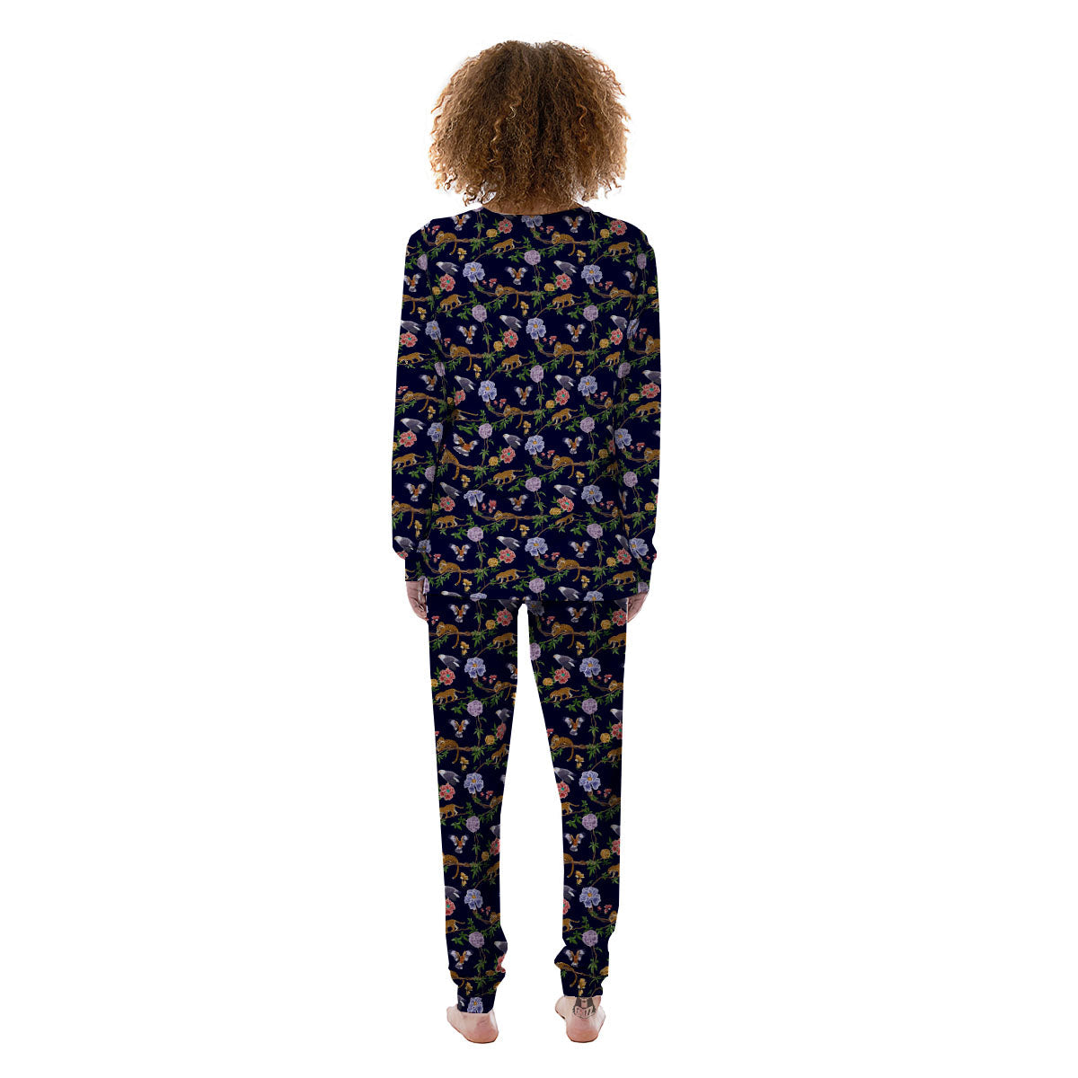 Jaguar And Eagle Print Pattern Women's Pajamas-grizzshop