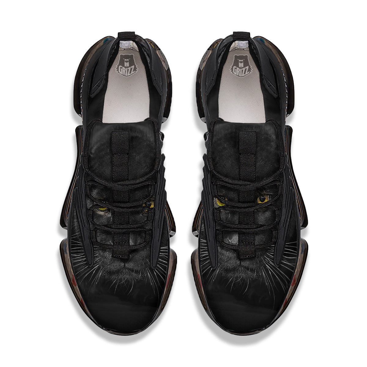 Jaguar Black Print Black Gym Shoes-grizzshop
