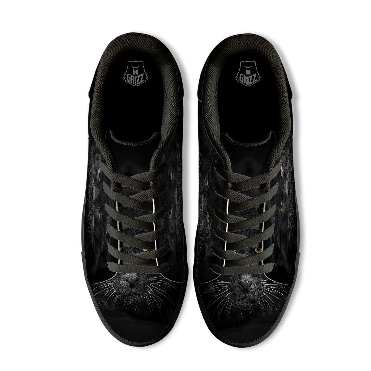 Jaguar Black Print Black Low Top Sneakers-grizzshop
