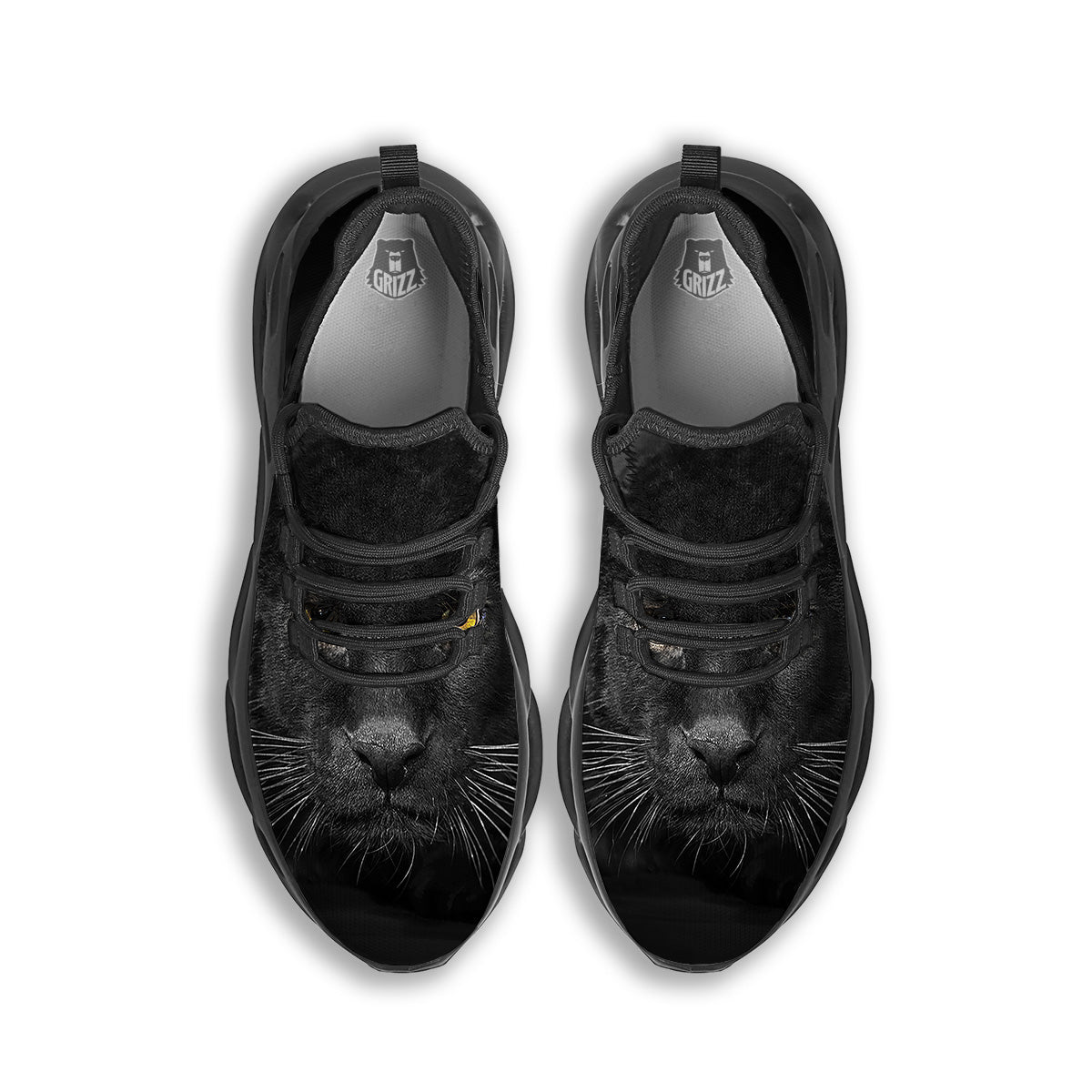 Jaguar Black Print Black Running Shoes-grizzshop