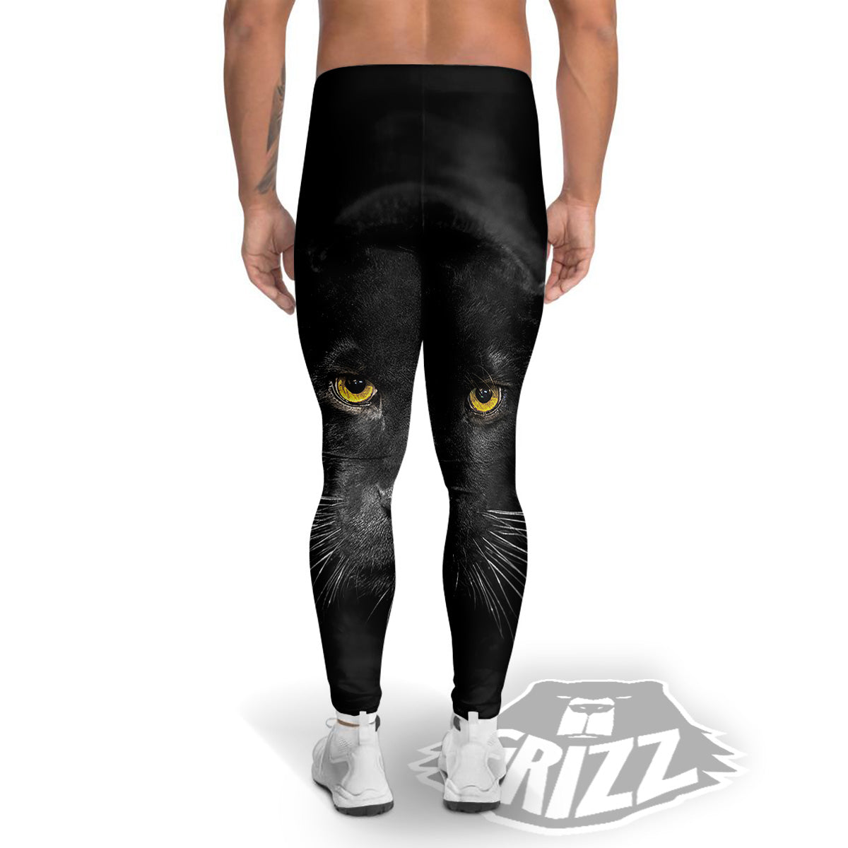 Jaguar Black Print Men's Leggings-grizzshop