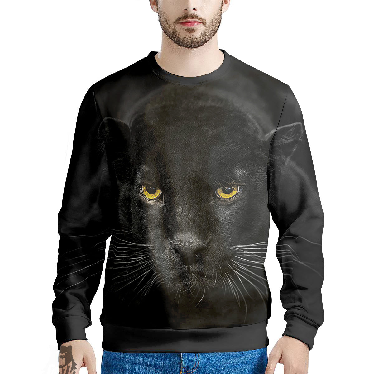 Jaguar Black Print Men's Sweatshirt-grizzshop