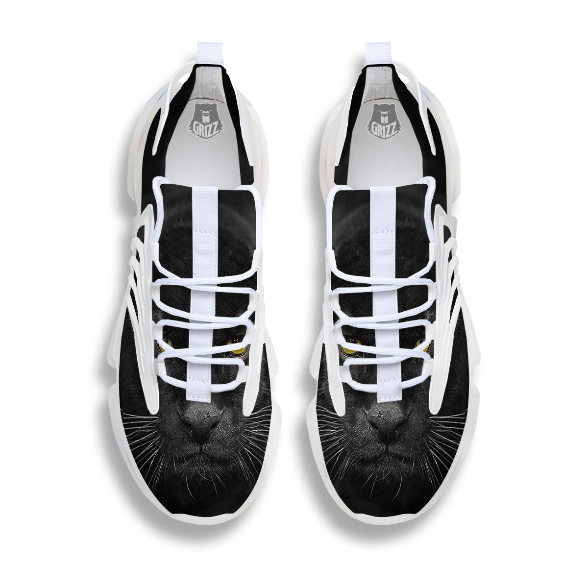 Jaguar Black Print White Gym Shoes-grizzshop
