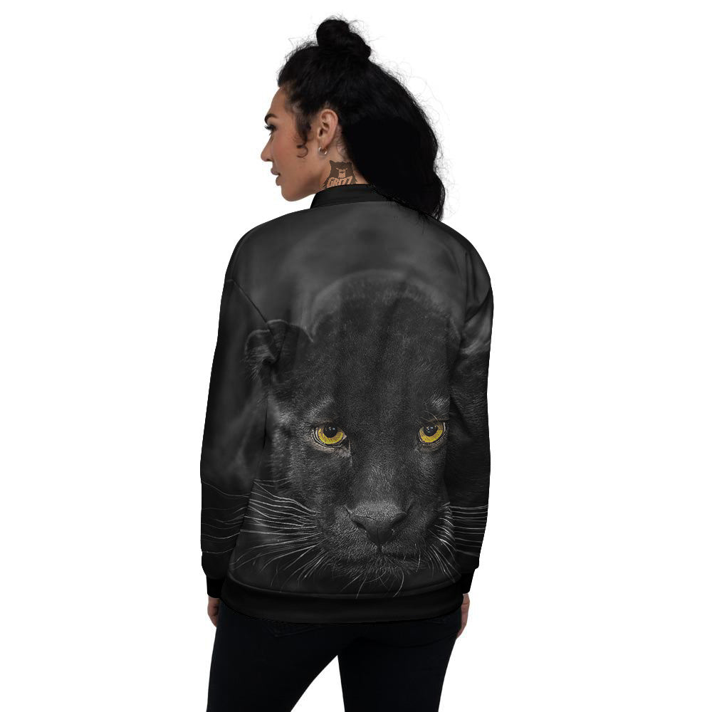 Jaguar Black Print Women's Bomber Jacket-grizzshop