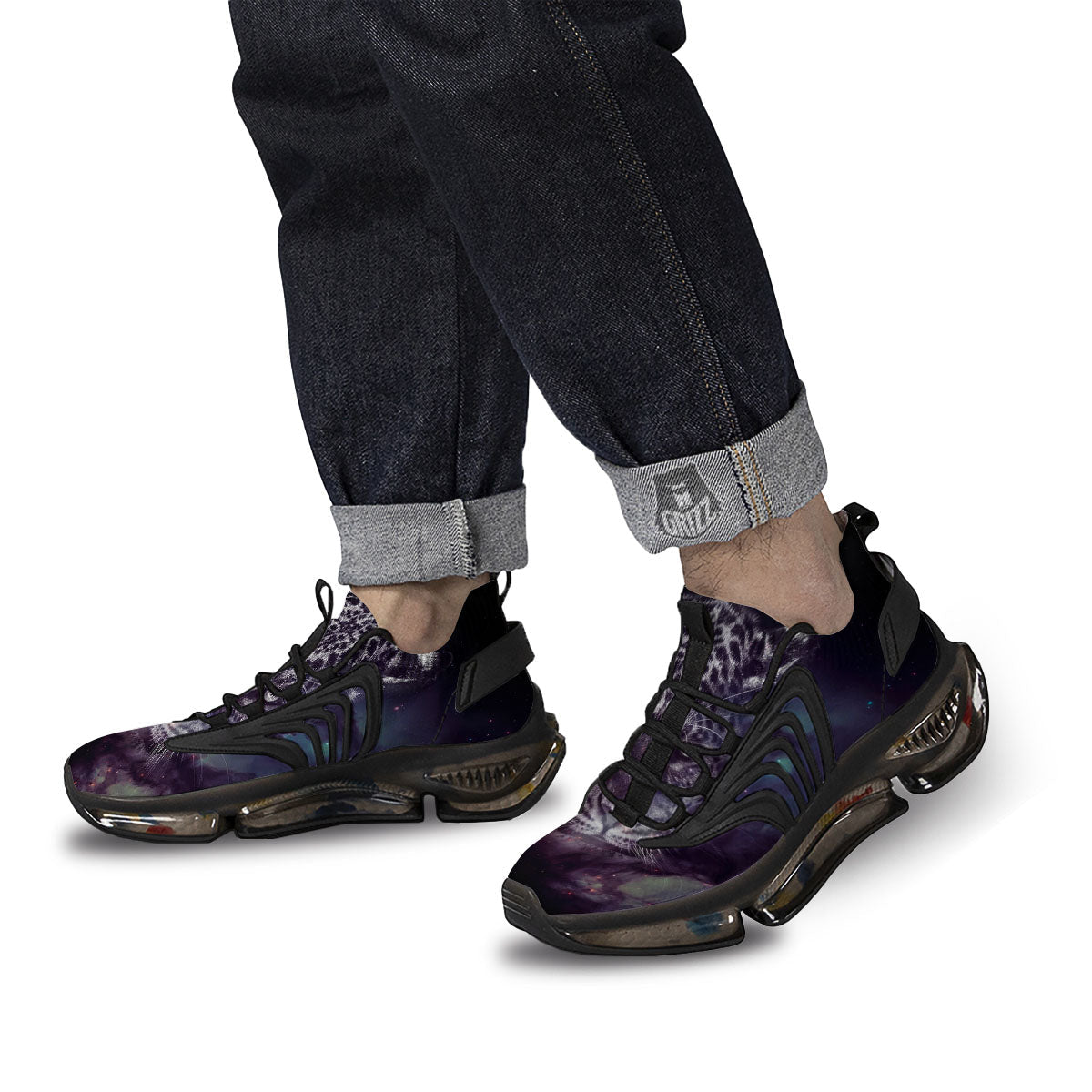 Jaguar Galaxy Print Black Gym Shoes-grizzshop