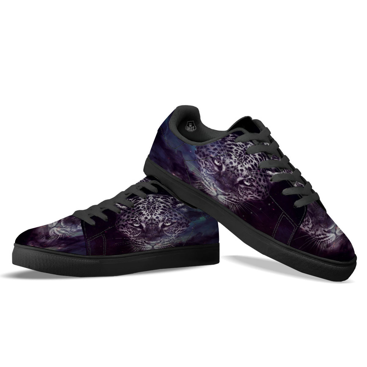 Jaguar Galaxy Print Black Low Top Sneakers-grizzshop