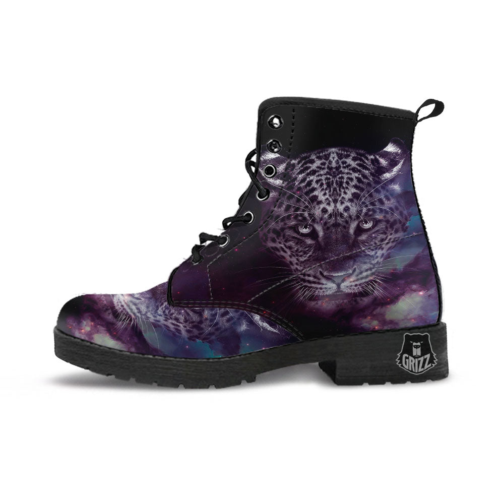Jaguar Galaxy Print Leather Boots-grizzshop
