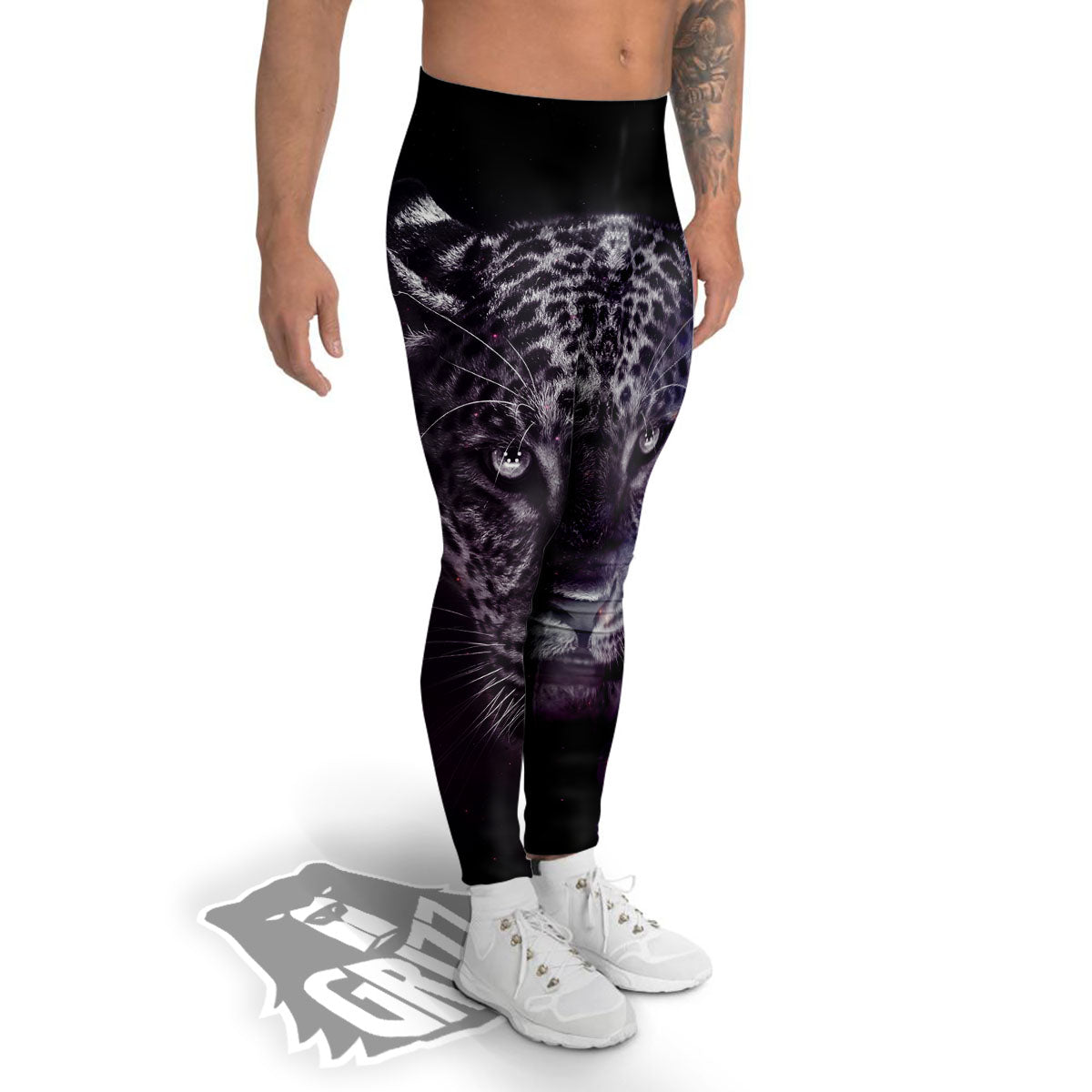 Jaguar Galaxy Print Men's Leggings-grizzshop