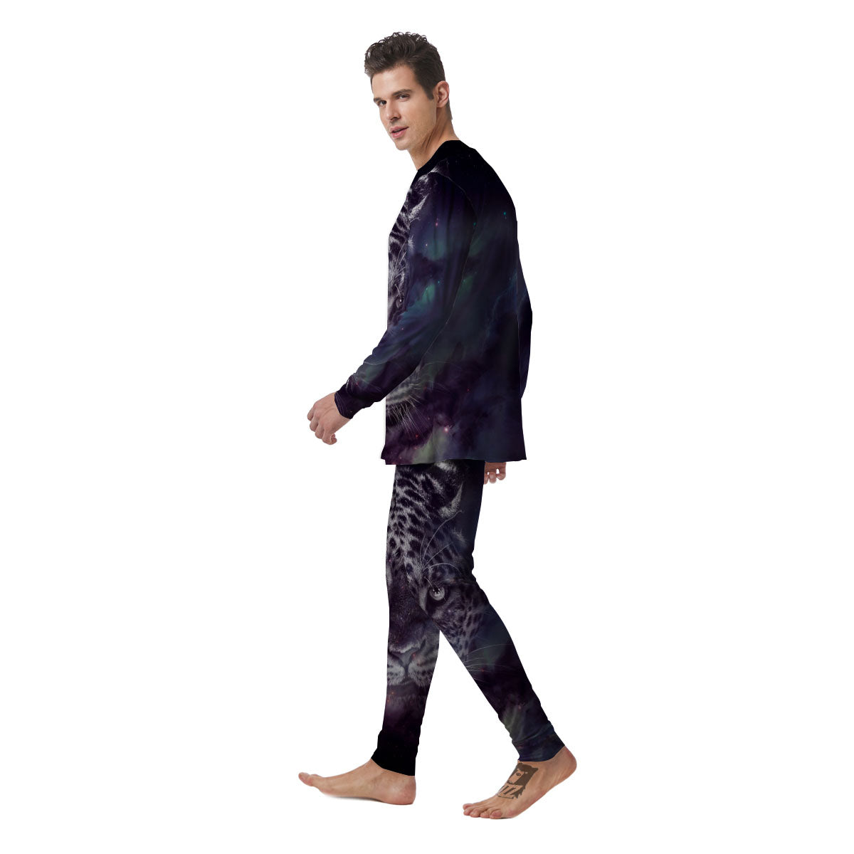 Jaguar Galaxy Print Men's Pajamas-grizzshop