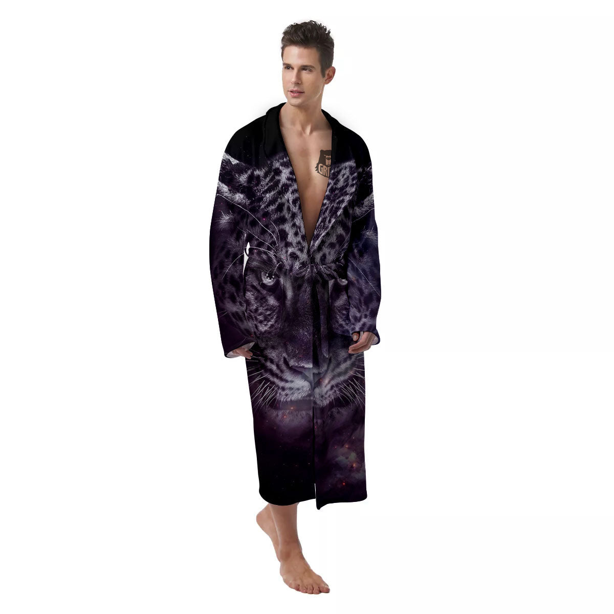 Jaguar Galaxy Print Men's Robe-grizzshop
