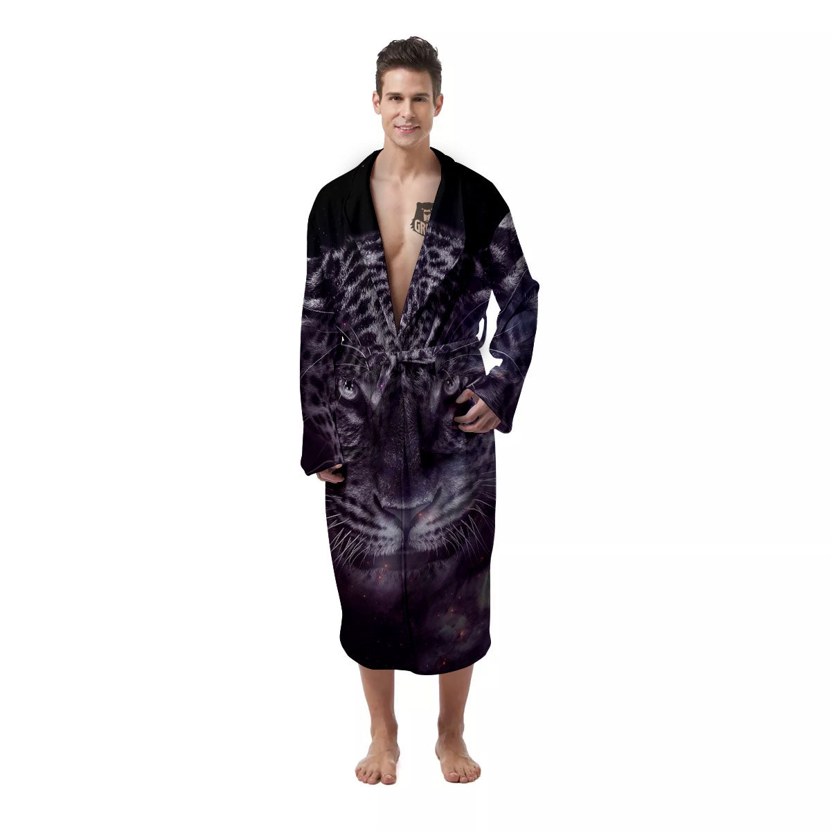 Jaguar Galaxy Print Men's Robe-grizzshop