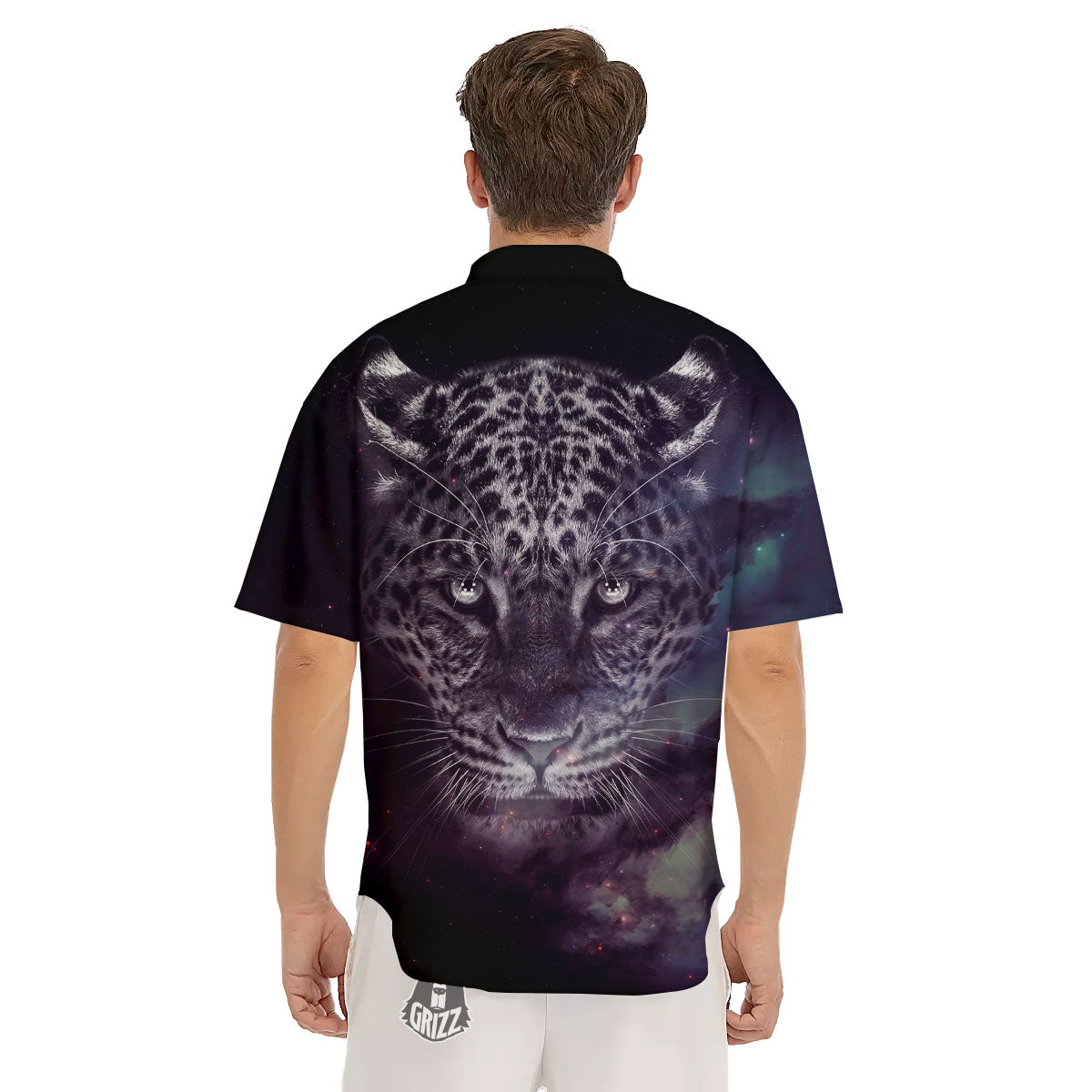 Jaguar Galaxy Print Men's Short Sleeve Shirts-grizzshop