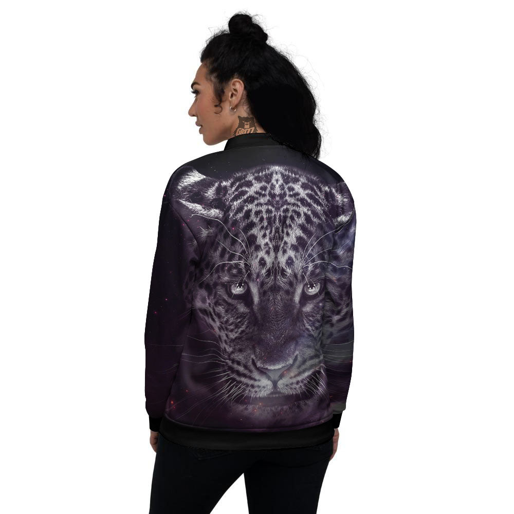 Jaguar Galaxy Print Women's Bomber Jacket-grizzshop