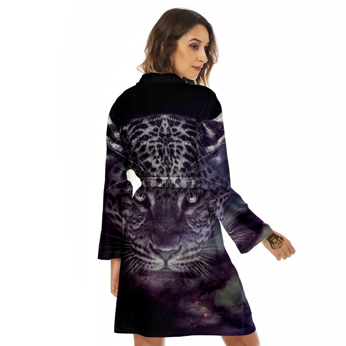 Jaguar Galaxy Print Women's Robe-grizzshop