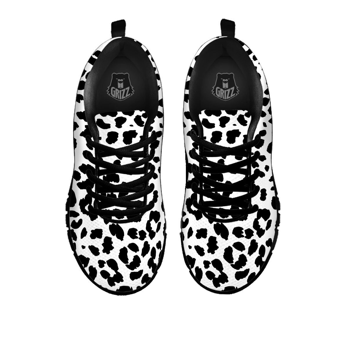 Jaguar White And Black Print Pattern Black Sneaker-grizzshop