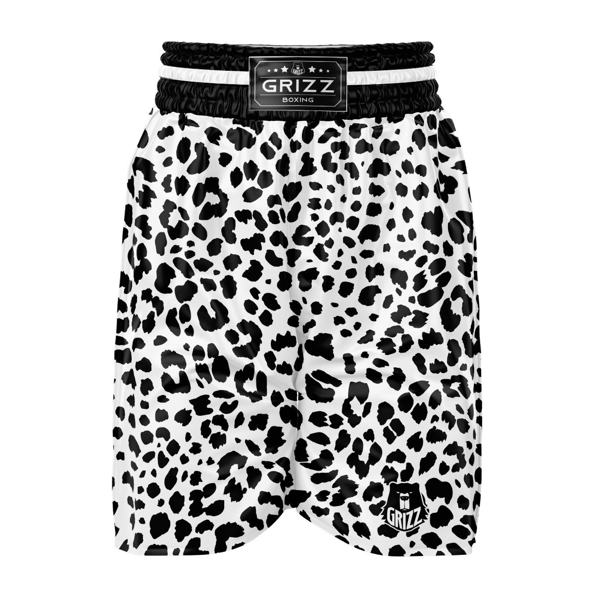 Jaguar White And Black Print Pattern Boxing Shorts-grizzshop