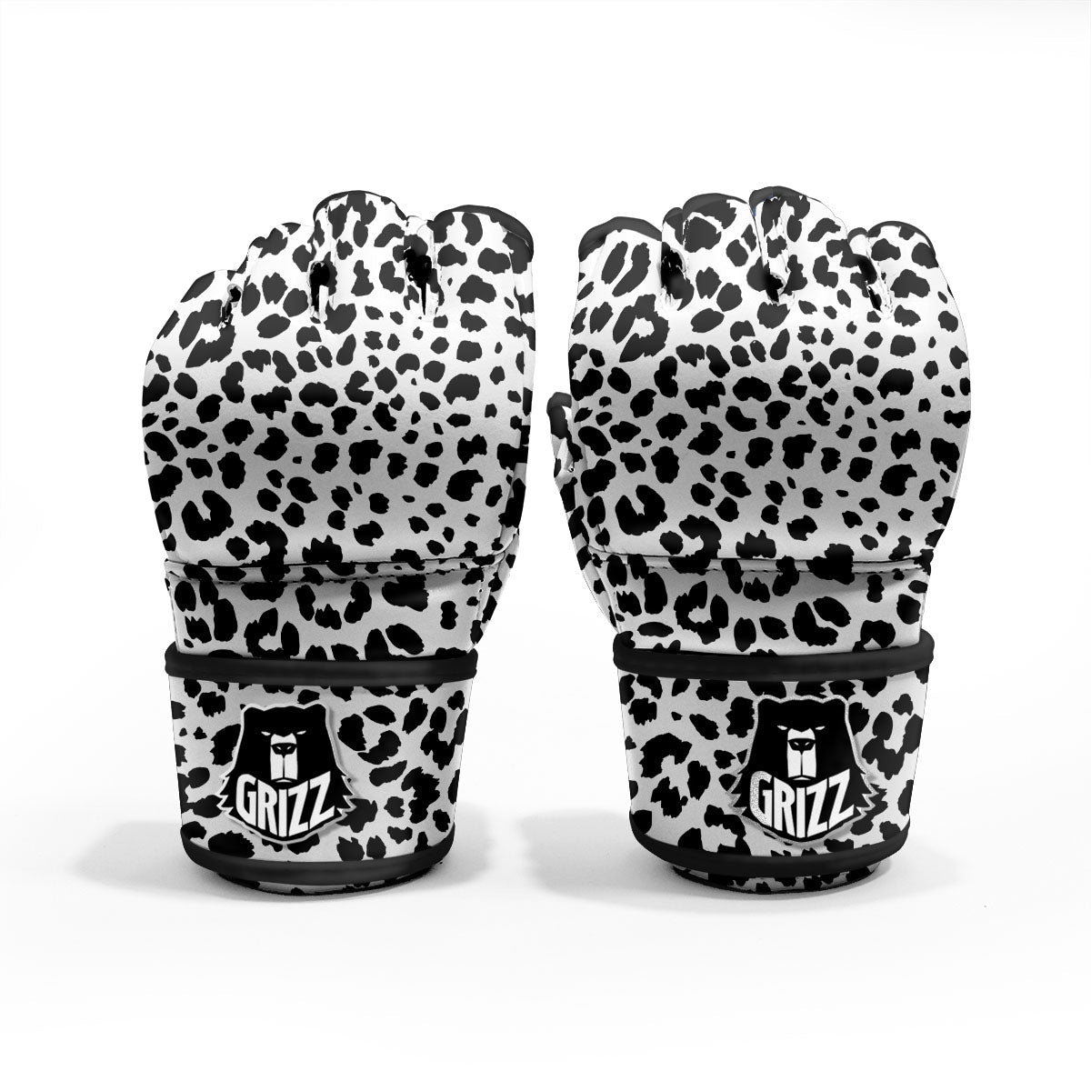 Jaguar White And Black Print Pattern MMA Gloves-grizzshop
