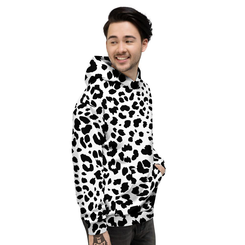 Jaguar White And Black Print Pattern Men's Hoodie-grizzshop