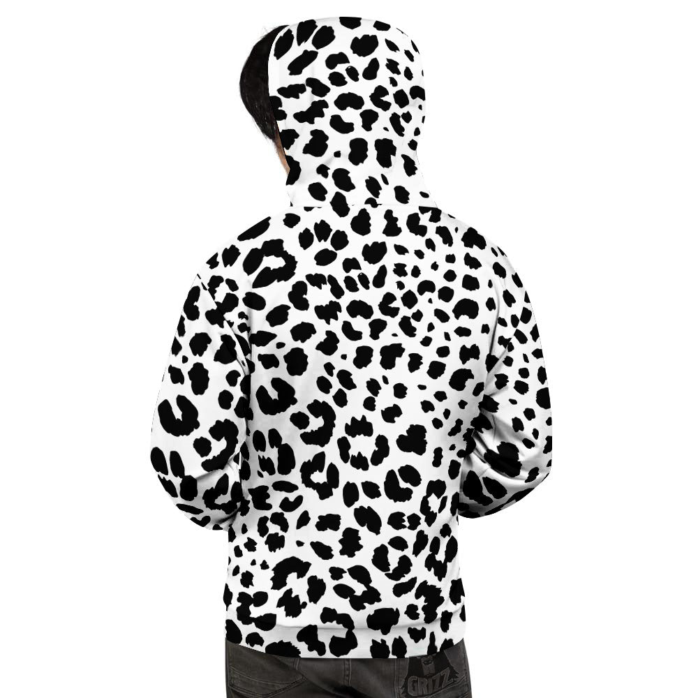 Jaguar White And Black Print Pattern Men's Hoodie-grizzshop